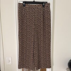 J. Crew Leopard Print Wide Leg Pants in Brown and Black